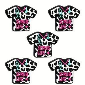 5pc Silicone Beads- Scrub Life